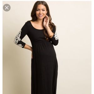 Pinkblush Black Maternity Maxi Dress